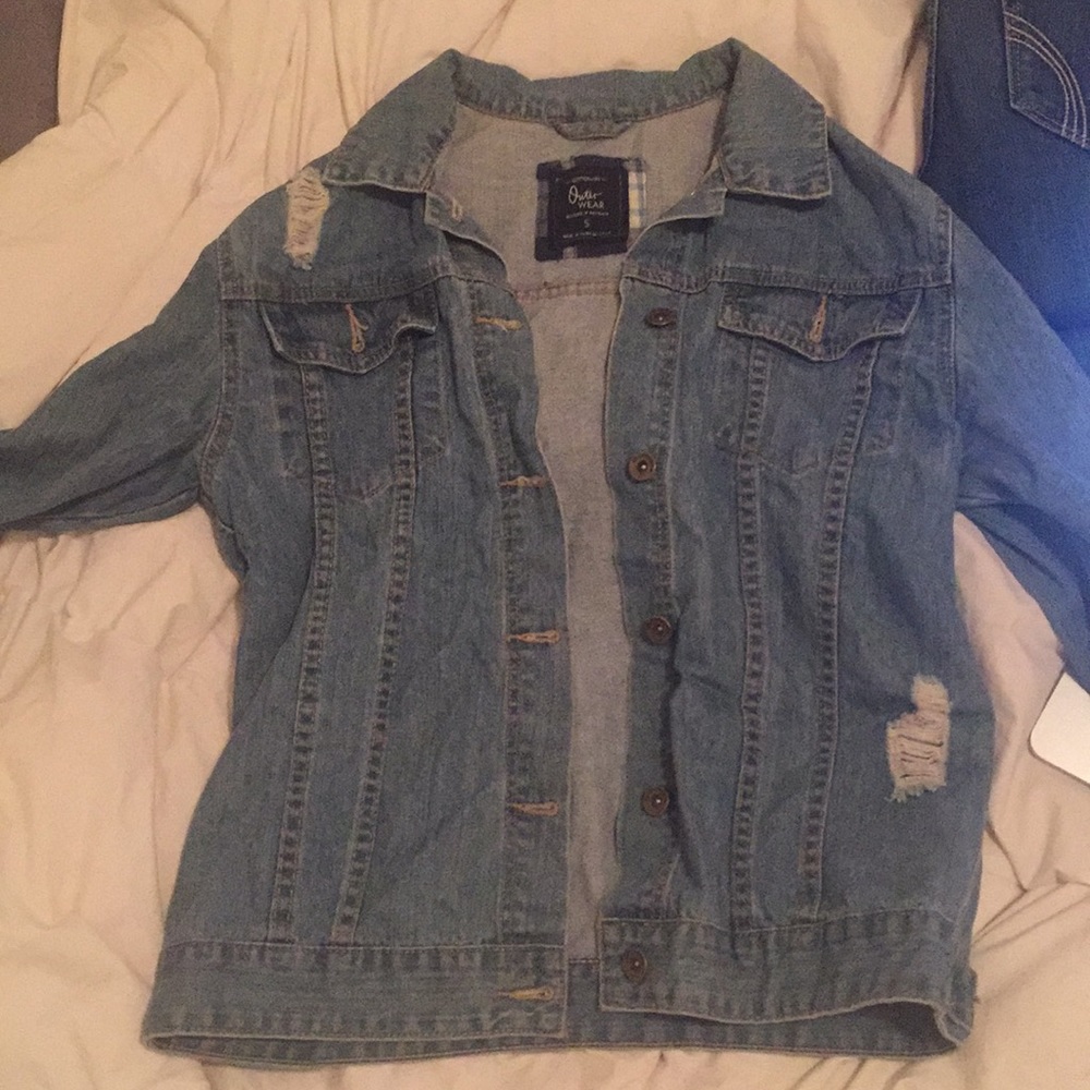 Cotton On denim jacket with Plaid detail